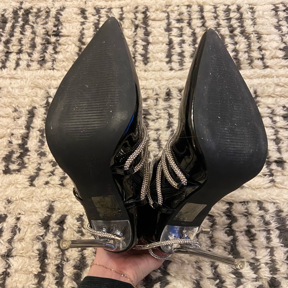 Azalea Wang Diamond Drip Faux Patent Leather Bootie - Picture 10 of 12